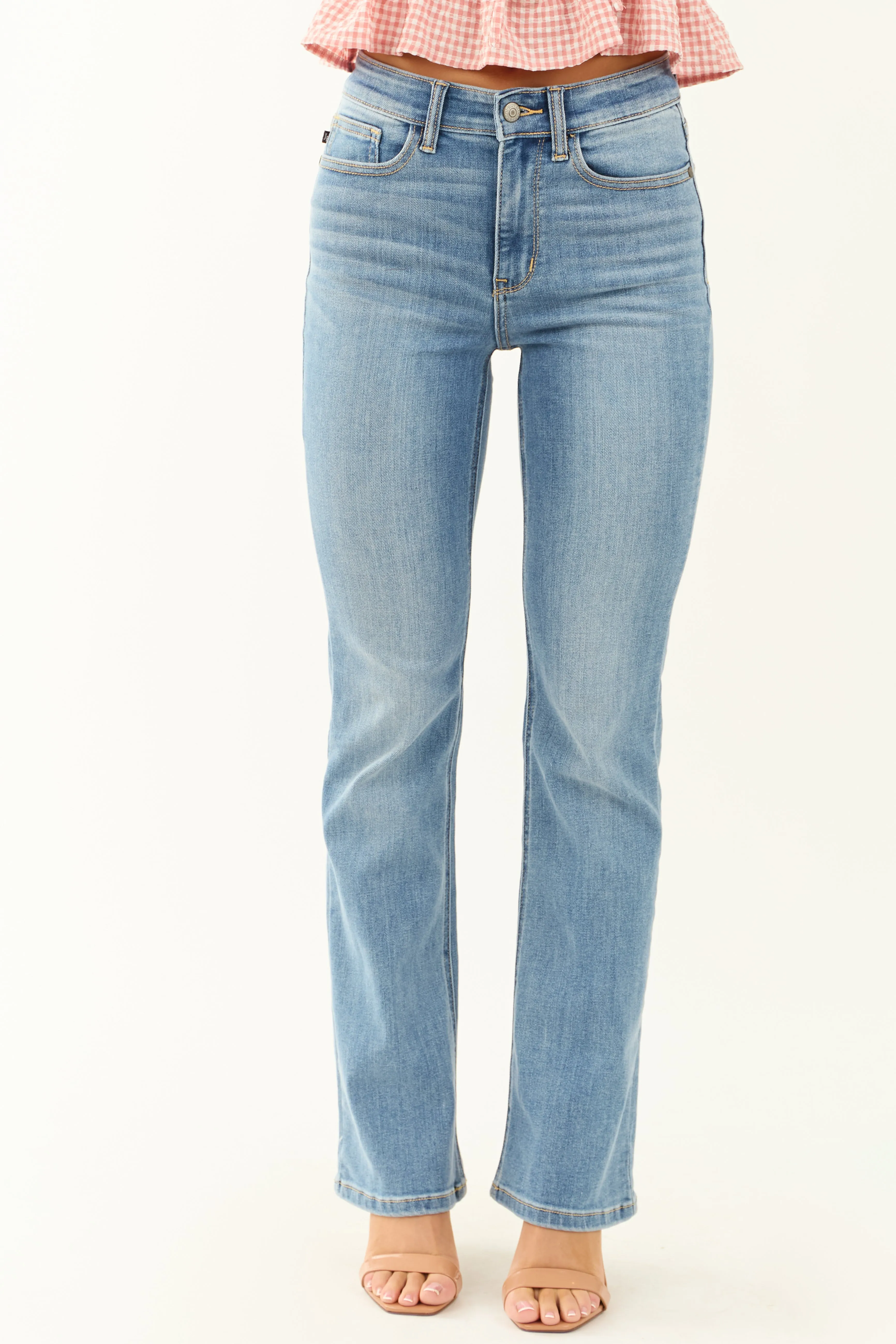 Judy Blue Contrast Wash Stretchy Bootcut Jeans sold by Lime Lush