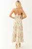 Sage Floral Print Halter Neck Sleeveless Maxi Dress sold by Lime Lush
