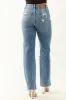Judy Blue Stretchy Destroyed Straight Leg Jeans sold by Lime Lush