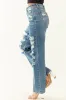 Judy Blue Stretchy Destroyed Straight Leg Jeans sold by Lime Lush