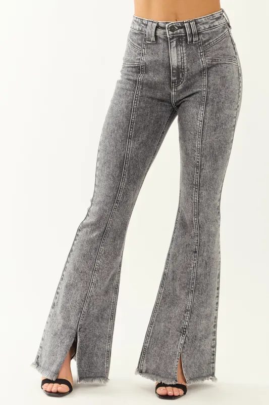 KanCan Graphite Wash Stretchy Front Seam Flare Jeans sold by Lime Lush