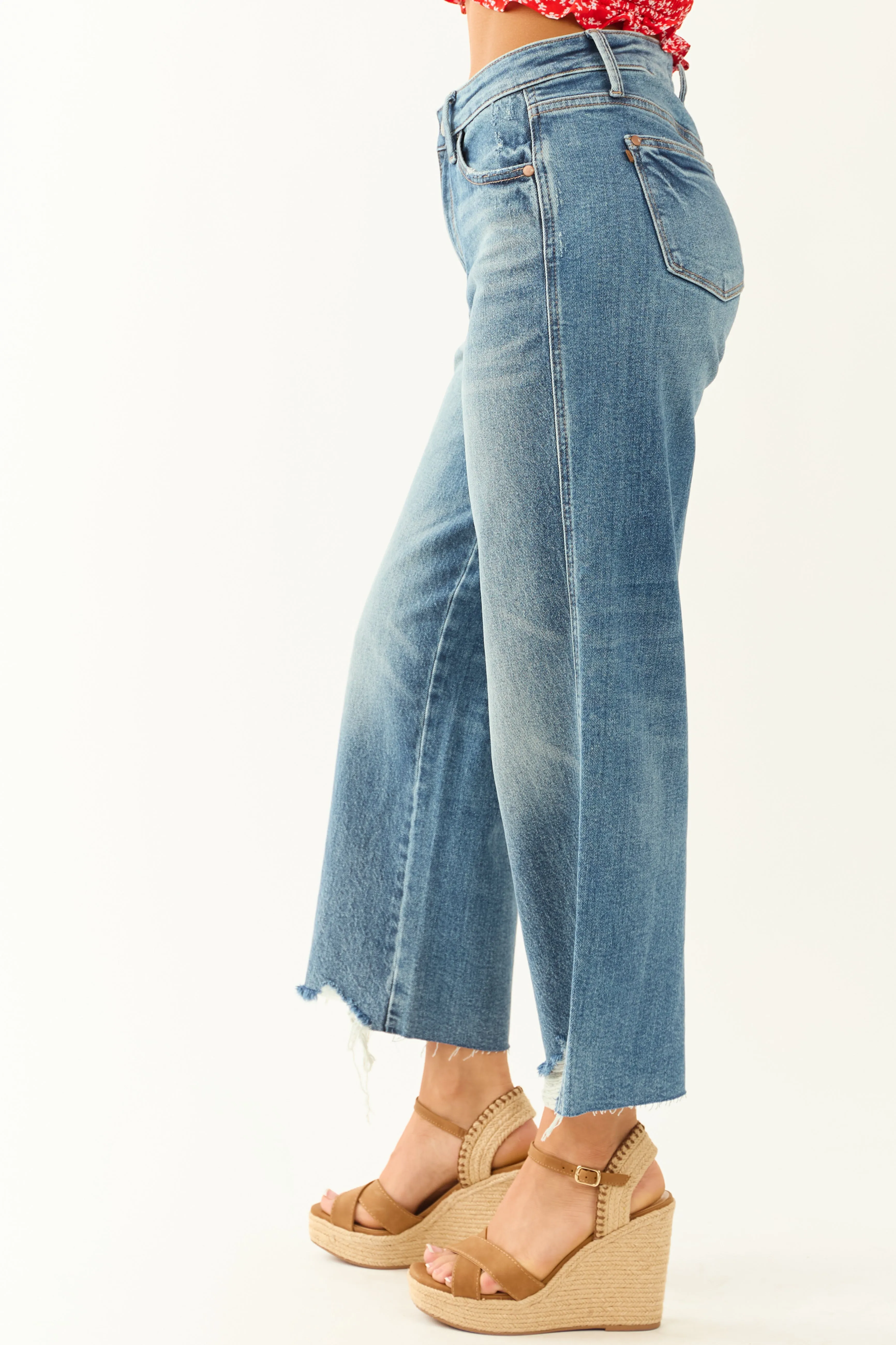 Judy Blue Magic Denim Cropped Wide Leg Jeans sold by Lime Lush product image thumbnail 3