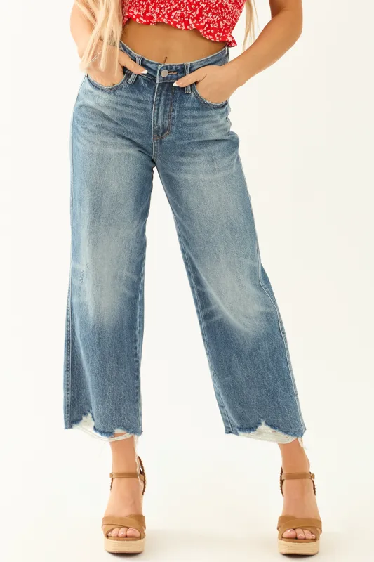 Judy Blue Magic Denim Cropped Wide Leg Jeans made by Judy Blue