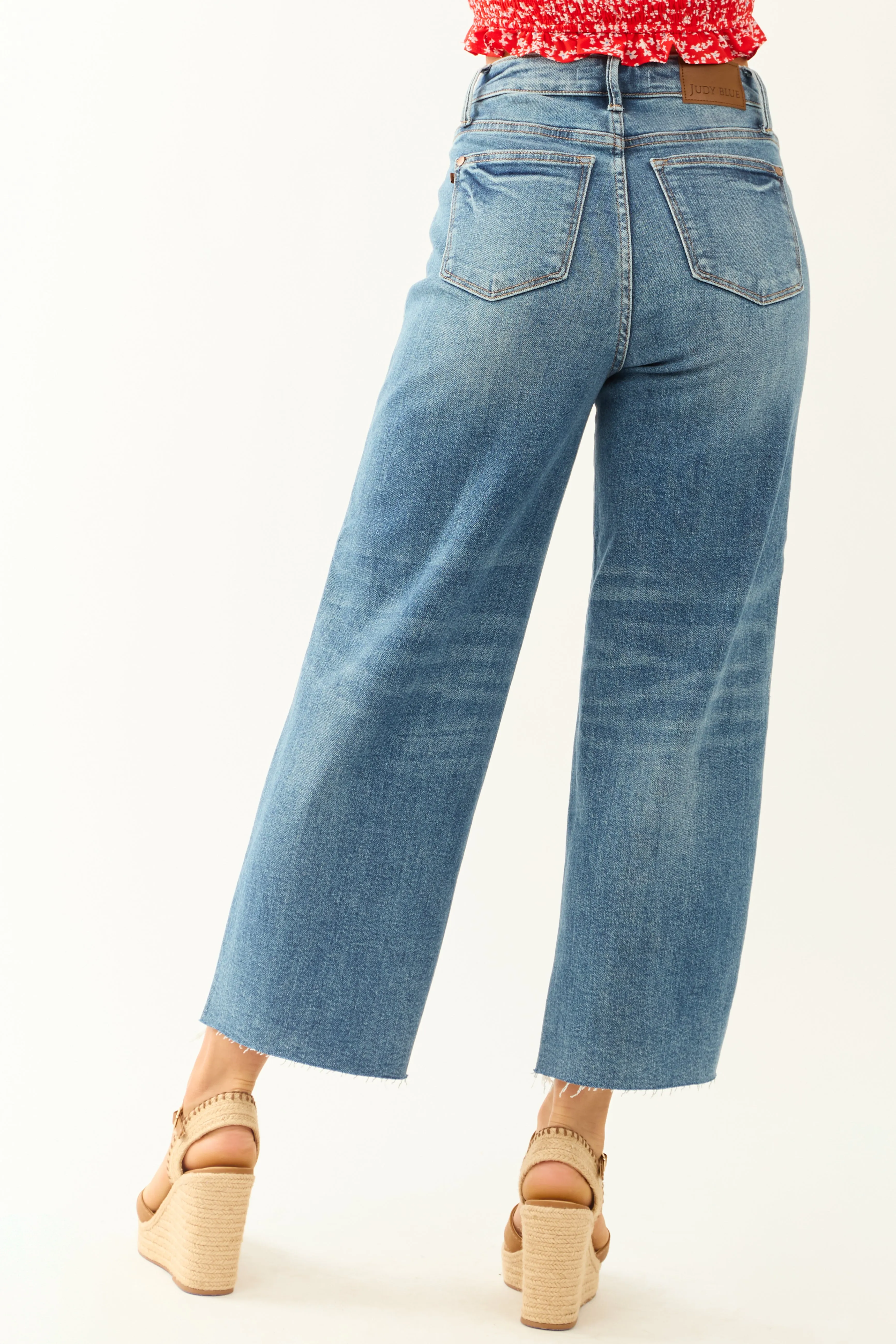 Judy Blue Magic Denim Cropped Wide Leg Jeans sold by Lime Lush product image thumbnail 4