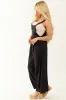 Black Linen Wide Leg Overalls Jumpsuit sold by Lime Lush