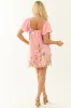 Punch Floral Embroidered Short Sleeve Mini Dress sold by Lime Lush