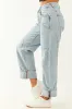 Saige Light Wash High Rise Cuffed Barrel Jeans sold by Lime Lush