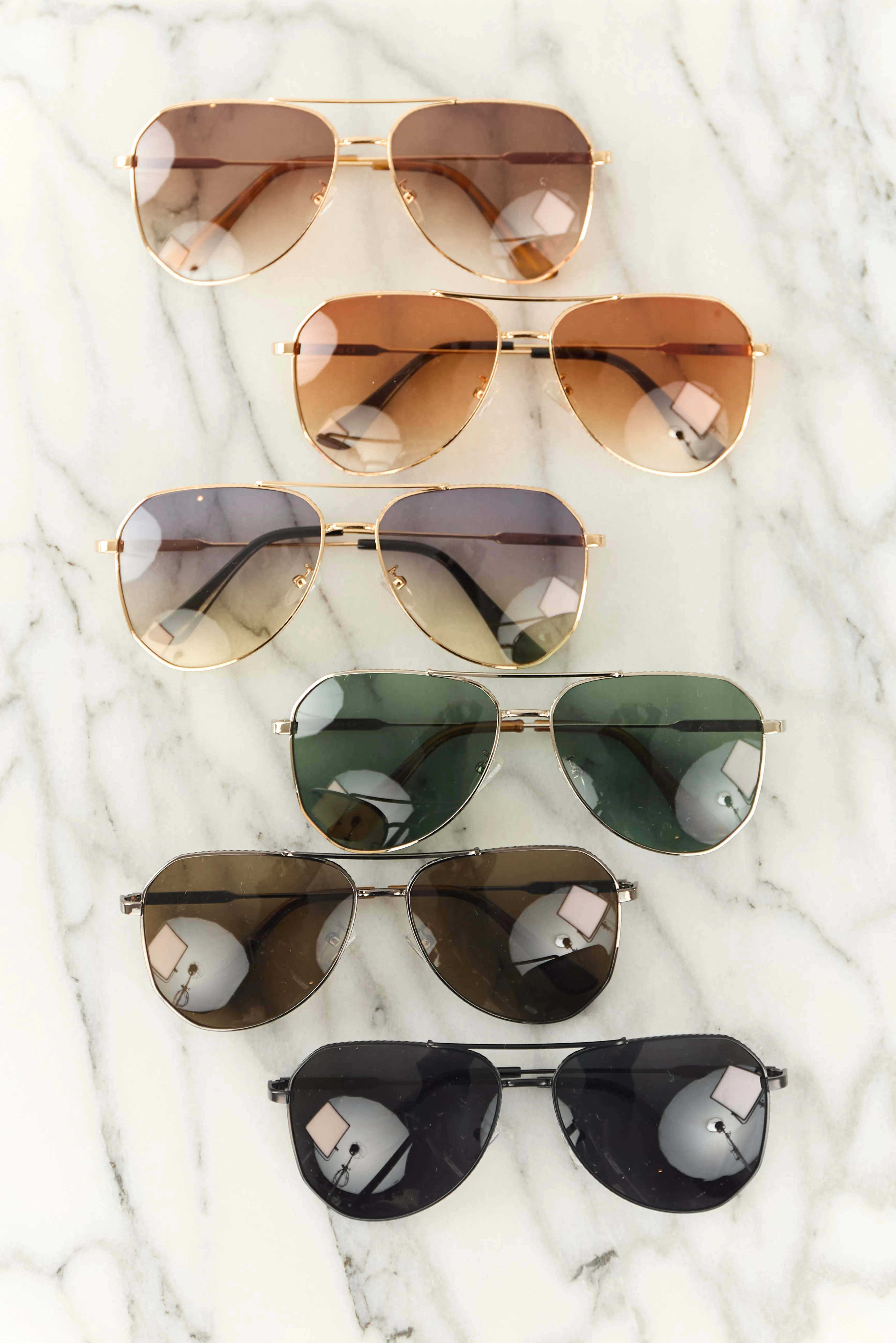 Black Aviator Frame Tortoiseshell Tip Sunglasses sold by Lime Lush product image thumbnail 3