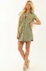 She+Sky Dusty Olive Button Down Denim Shirt Dress sold by Lime Lush