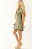 She+Sky Dusty Olive Button Down Denim Shirt Dress sold by Lime Lush