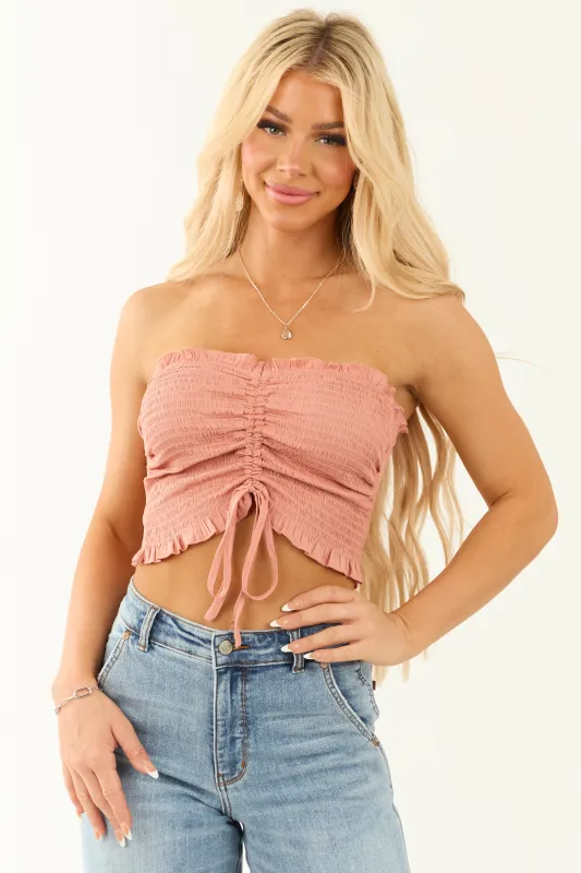 She+Sky Ginger Smocked Cropped Strapless Top sold by Lime Lush