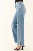 Special A Straight Leg Rhinestone Hem Slit Jeans sold by Lime Lush