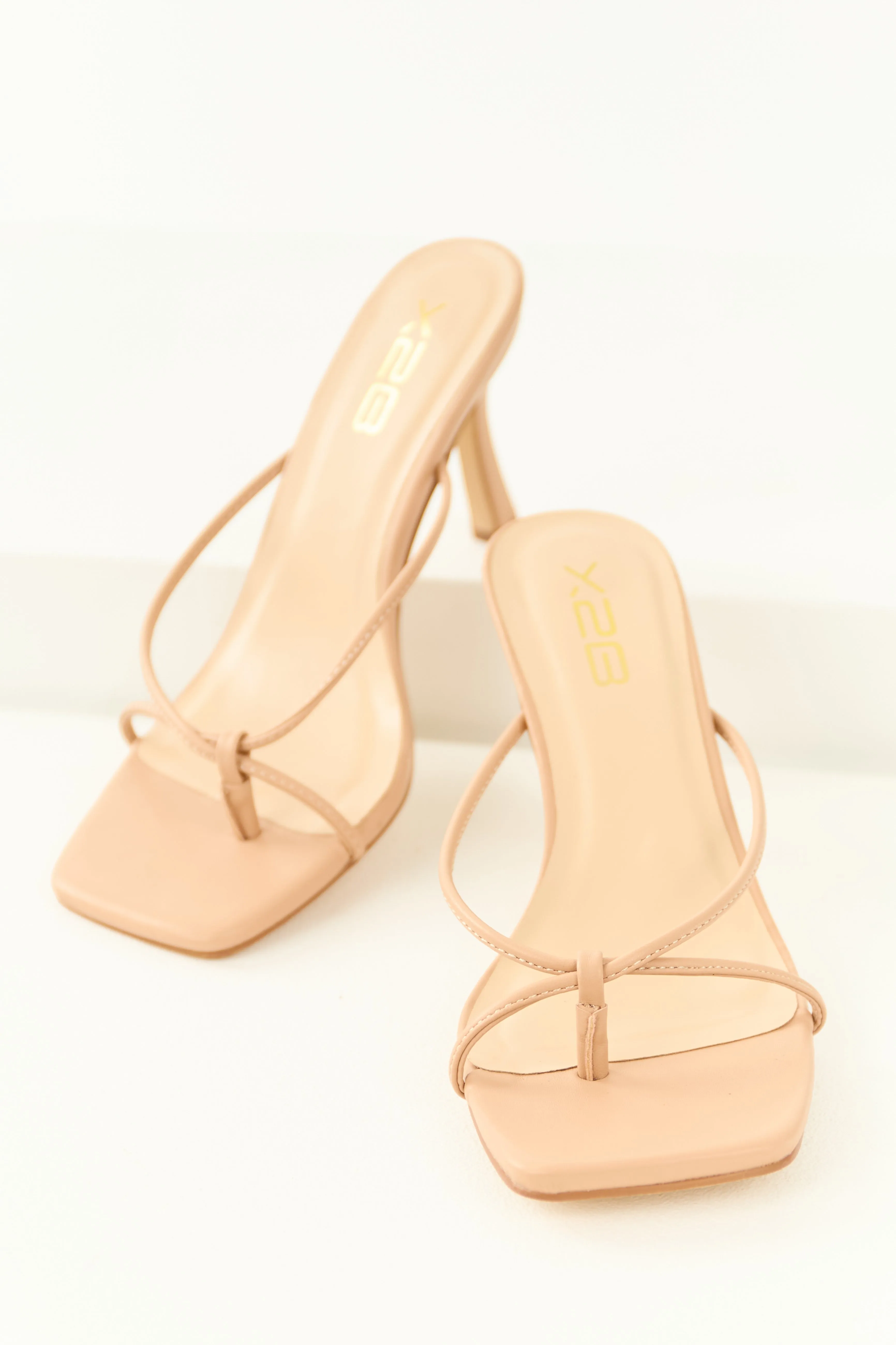 Nude Square Toe Thin Strap Stiletto Heels sold by Lime Lush product image thumbnail 2