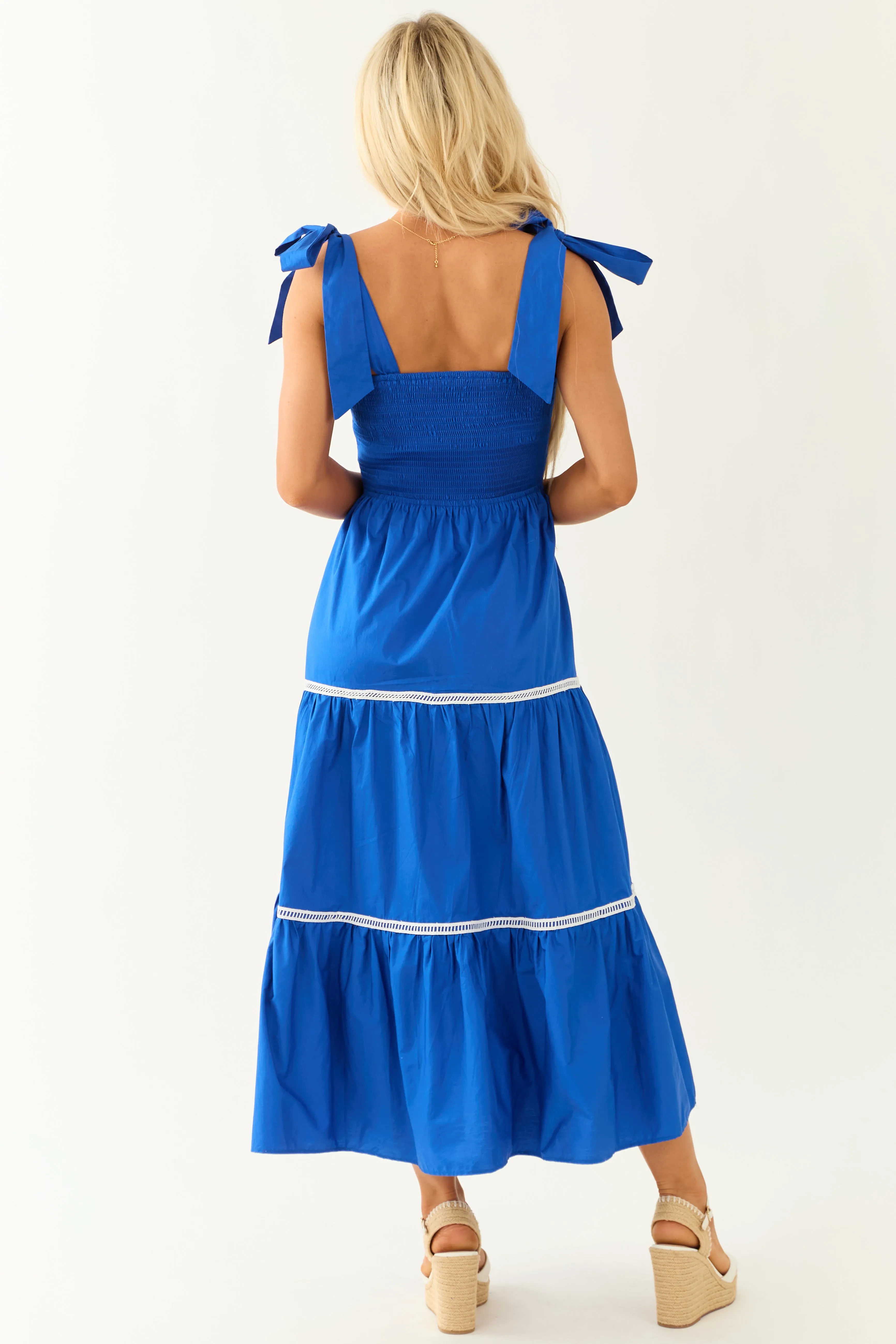 Flying Tomato Cobalt Tie Strap Sleeveless Midi Dress sold by Lime Lush product image thumbnail 5