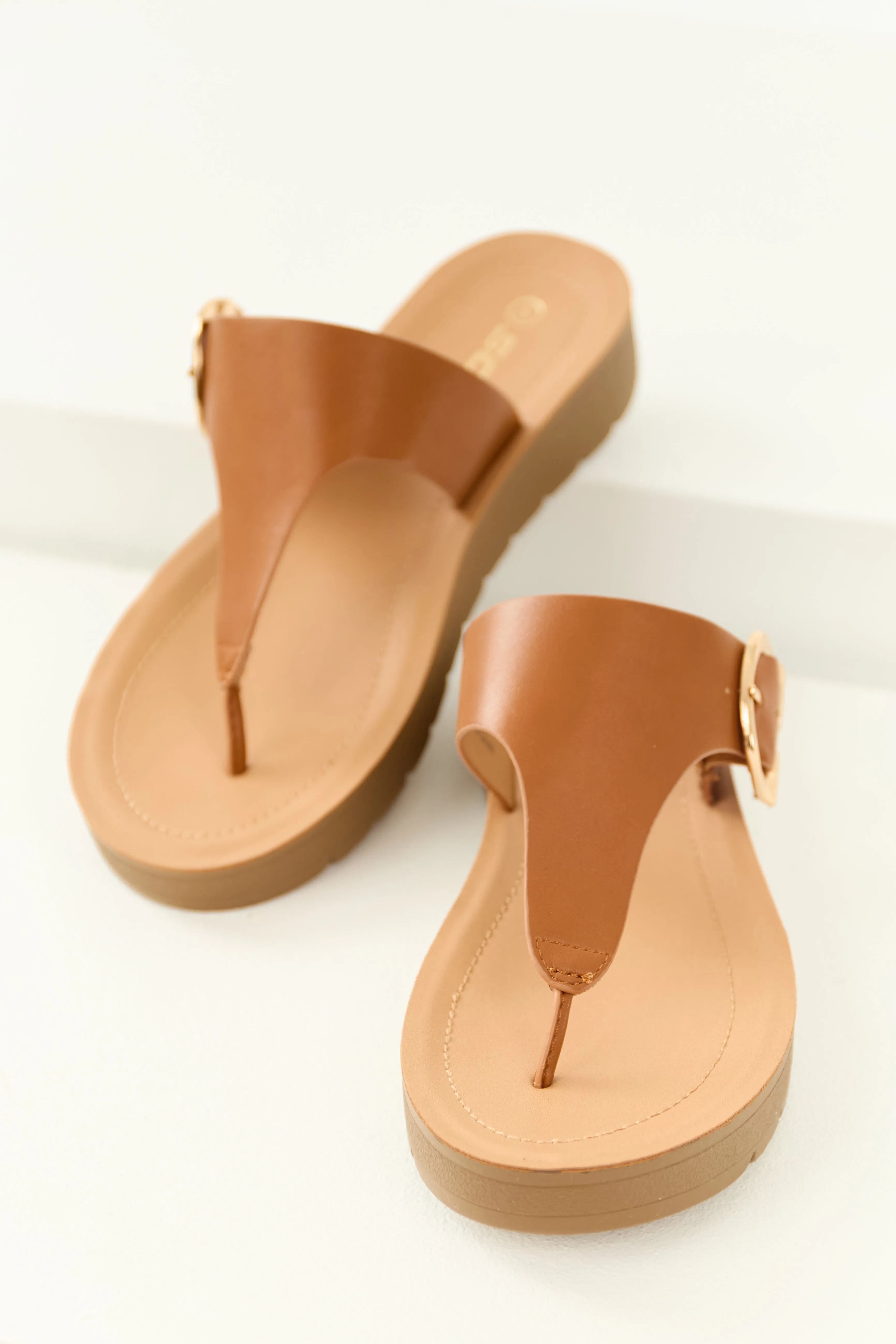 Cinnamon Low Platform Thong Sandals sold by Lime Lush product image thumbnail 2