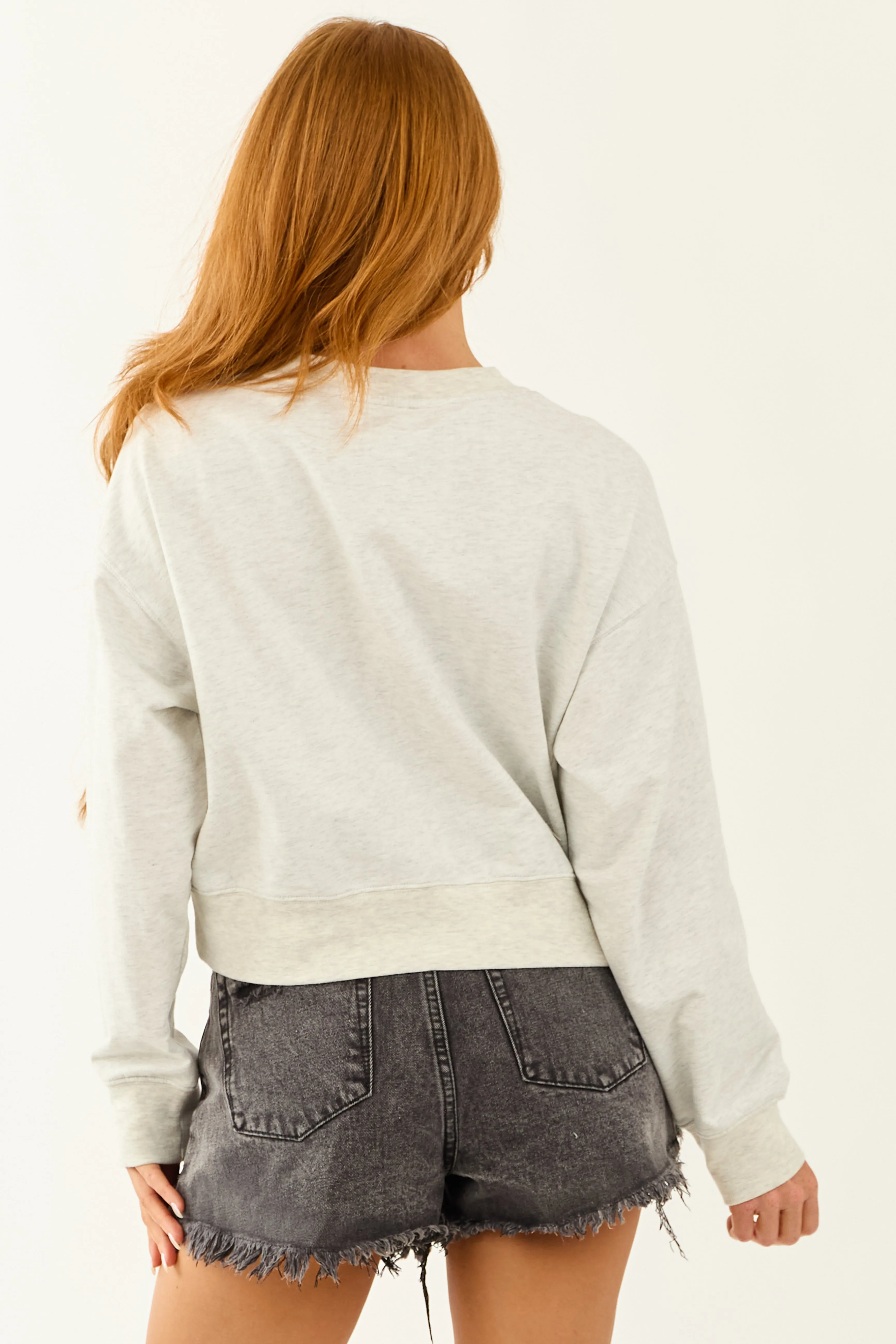 Pewter Grey 'USA' Graphic Cropped Sweatshirt sold by Lime Lush product image thumbnail 5