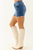 Risen Dark Wash Tummy Control Stretchy Shorts sold by Lime Lush