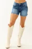 Risen Dark Wash Tummy Control Stretchy Shorts sold by Lime Lush