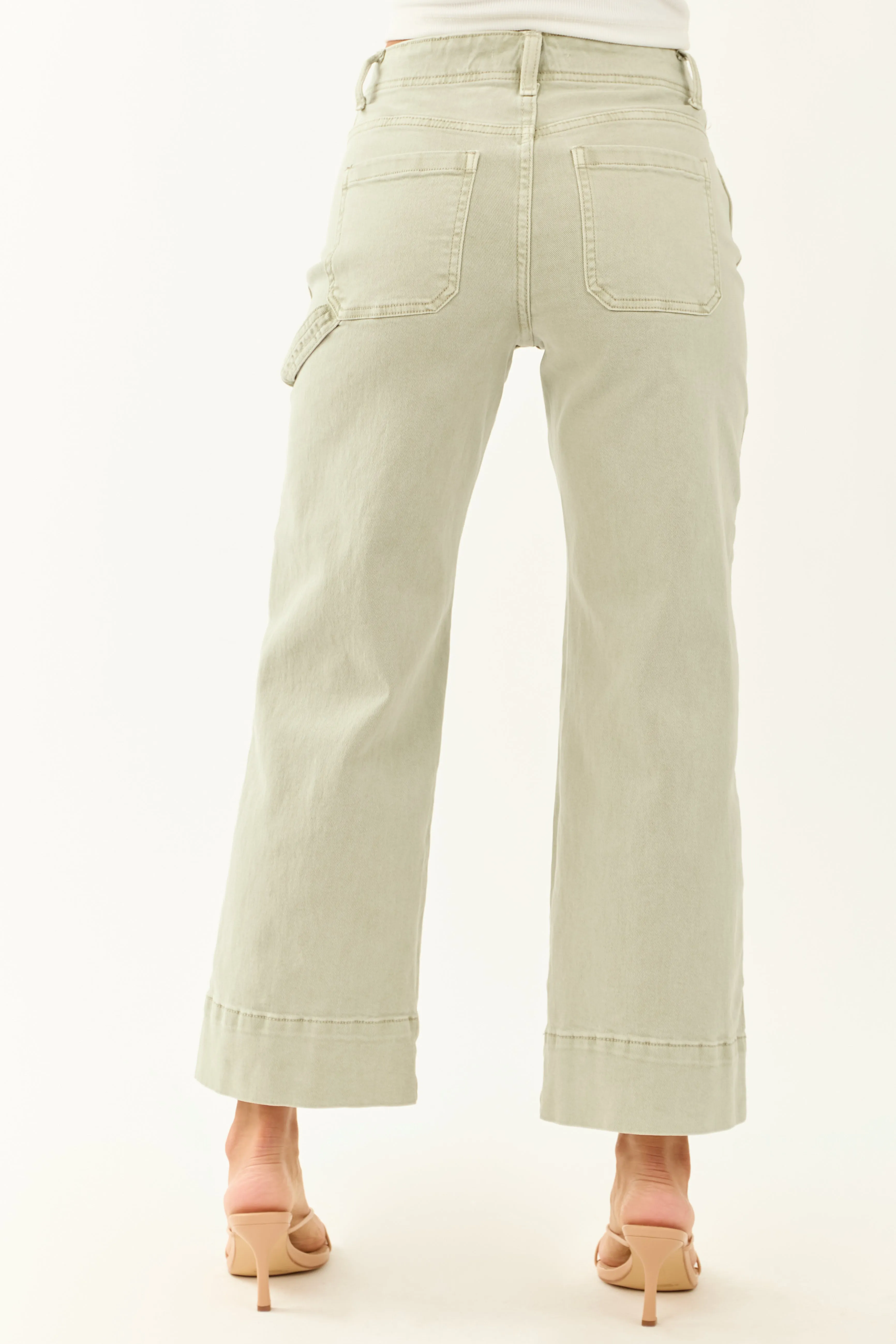 Risen Sage Tummy Control Stretchy Wide Leg Jeans sold by Lime Lush product image thumbnail 4