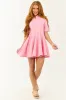 Carnation Fit and Flare Pleated Mini Dress sold by Lime Lush