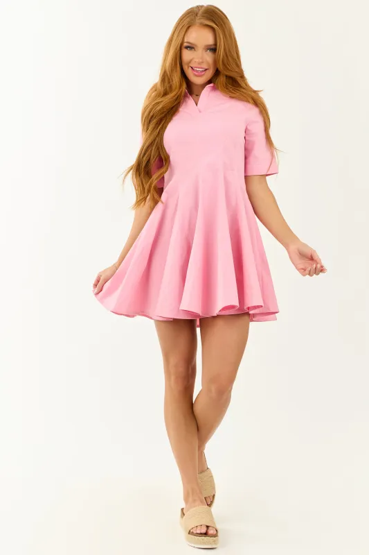 Carnation Fit and Flare Pleated Mini Dress sold by Lime Lush