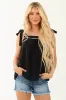 Black RickRack Trim Tie Straps Tank Top sold by Lime Lush