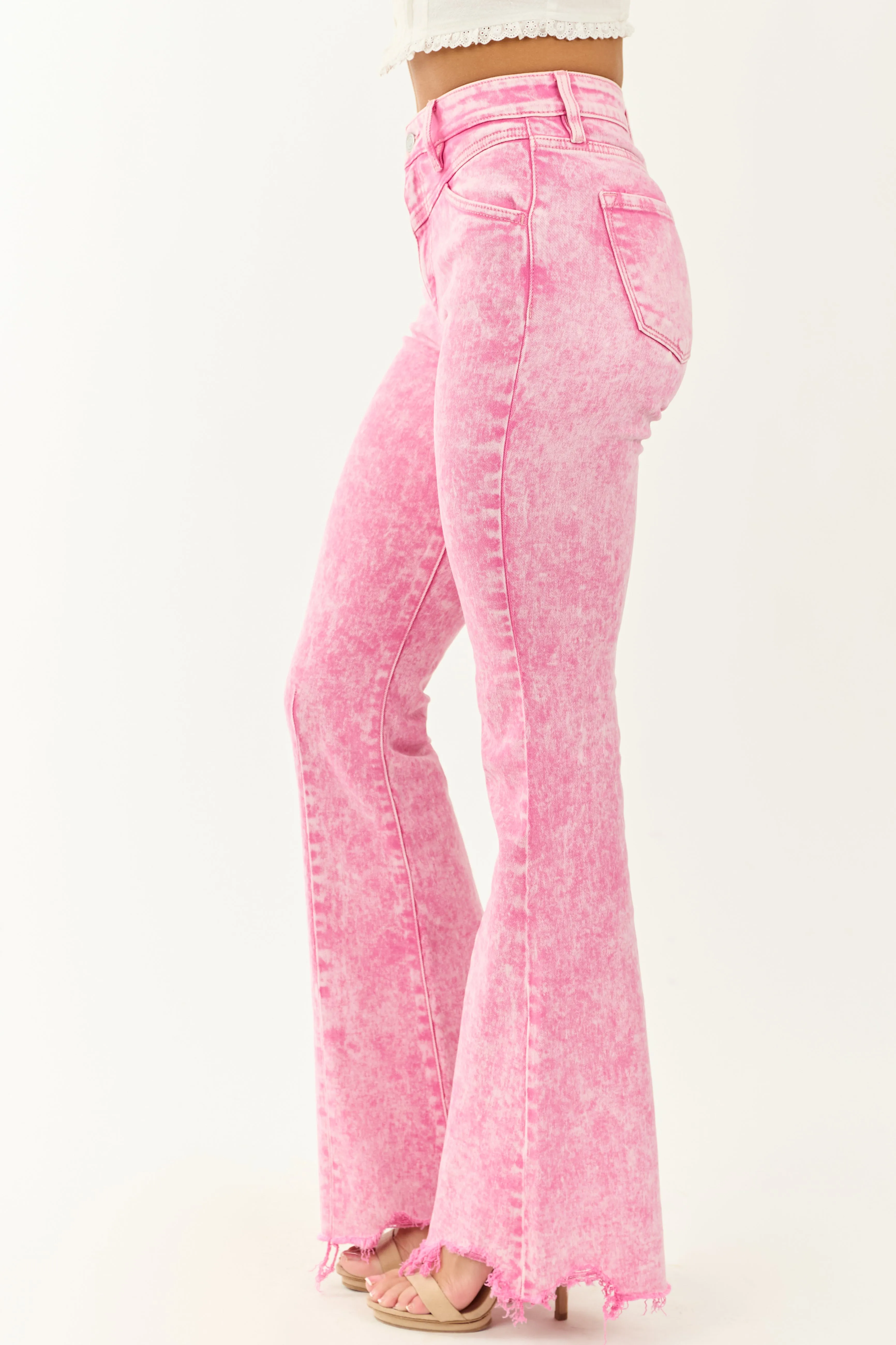 KanCan Bubblegum Acid Wash Soft Stretchy Flare Jeans sold by Lime Lush product image thumbnail 3