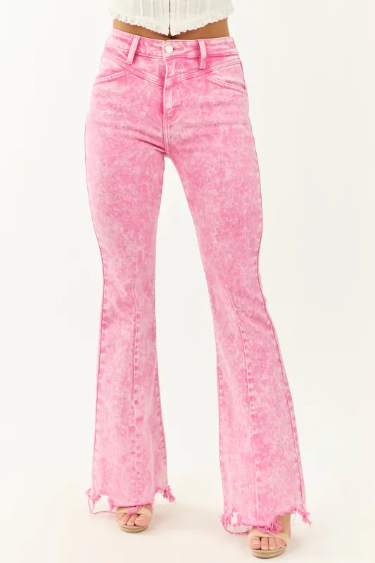 KanCan Bubblegum Acid Wash Soft Stretchy Flare Jeans made by Kan Can