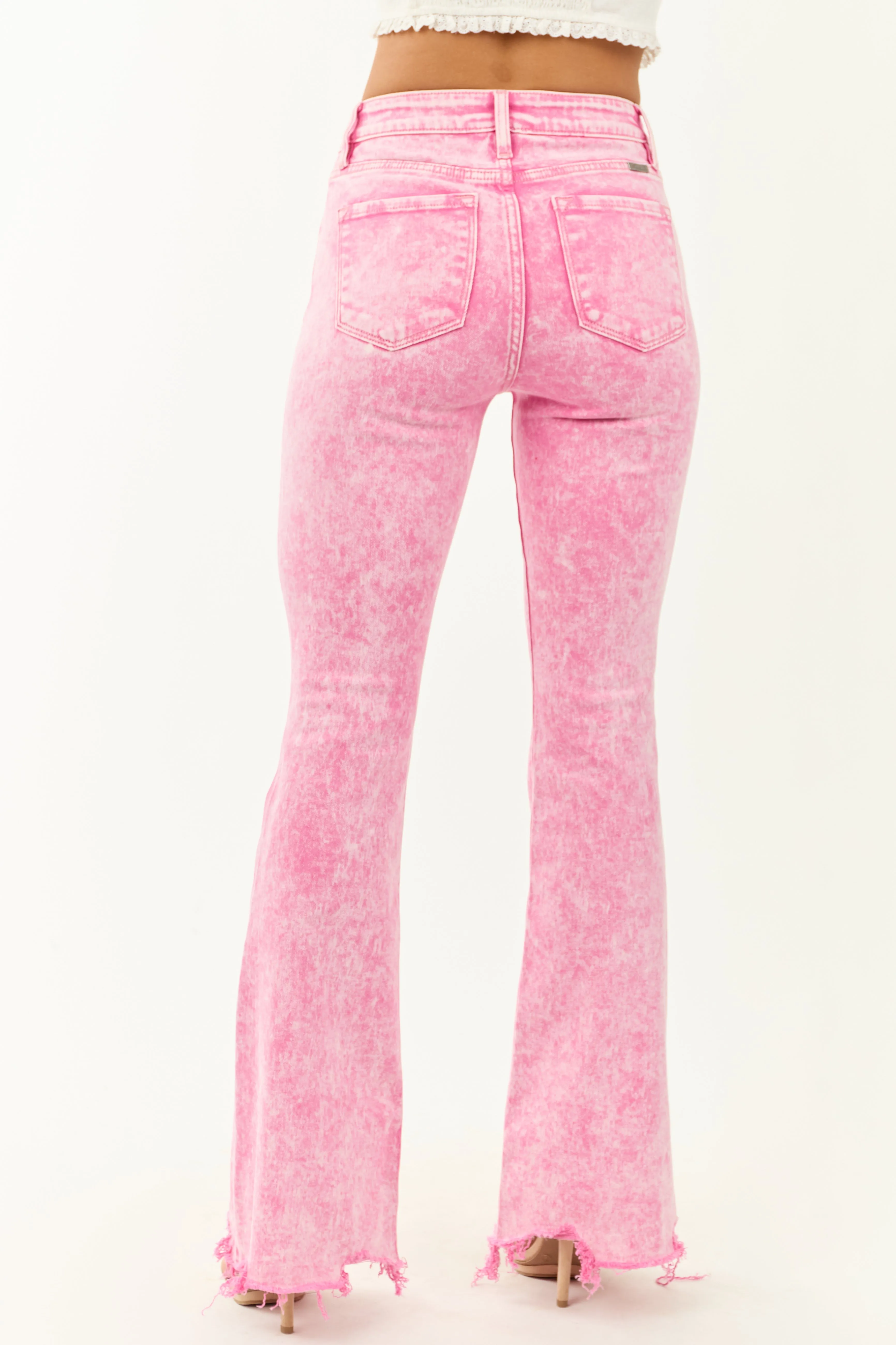 KanCan Bubblegum Acid Wash Soft Stretchy Flare Jeans sold by Lime Lush product image thumbnail 4