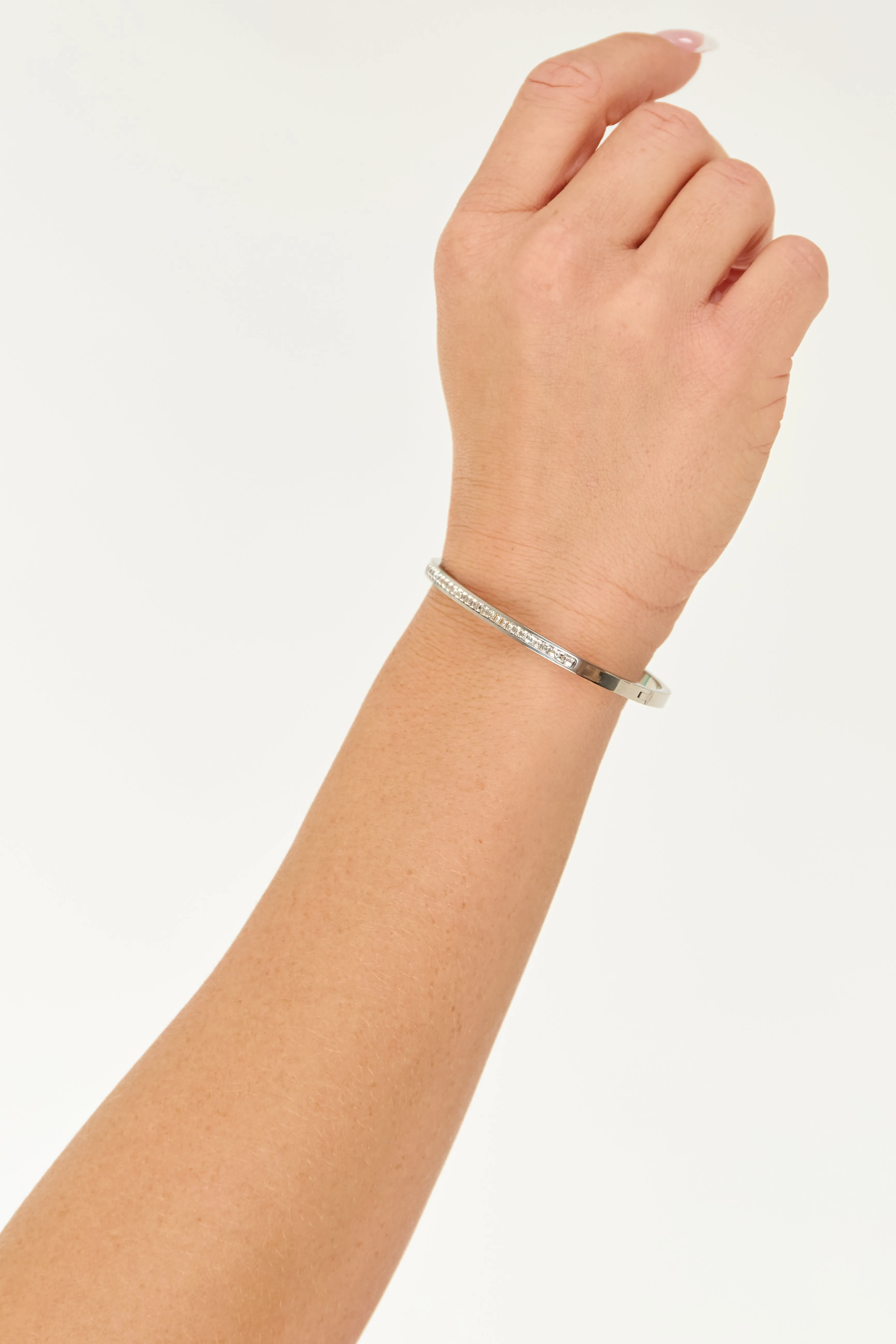 Silver Rhinestone Studded Bracelet sold by Lime Lush product image thumbnail 2