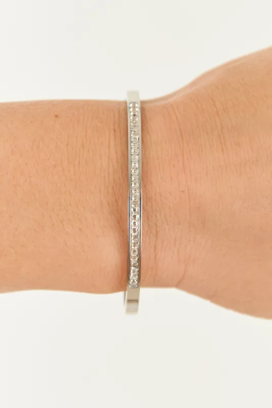 Silver Rhinestone Studded Bracelet sold by Lime Lush