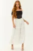 Lovelo Off White Lace Swiss Dot Chiffon Maxi Skirt sold by Lime Lush