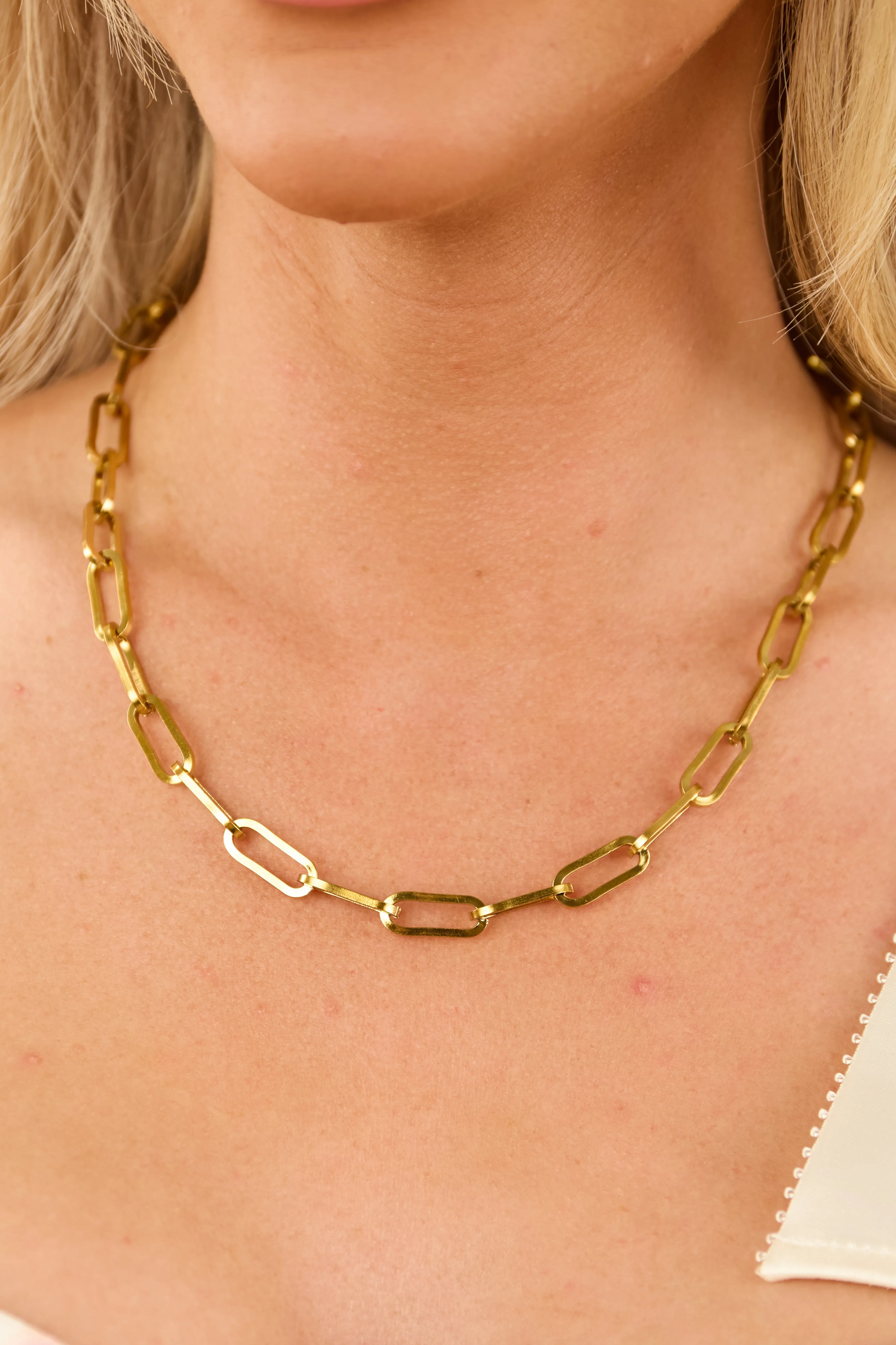 Gold Chunky Paperclip Chain Necklace sold by Lime Lush