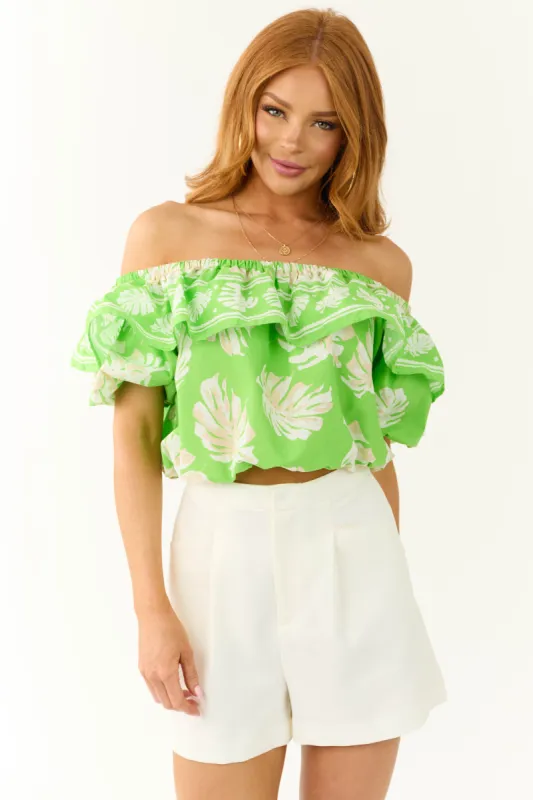 Flying Tomato Kiwi Tropical Print Top made by Flying Tomato