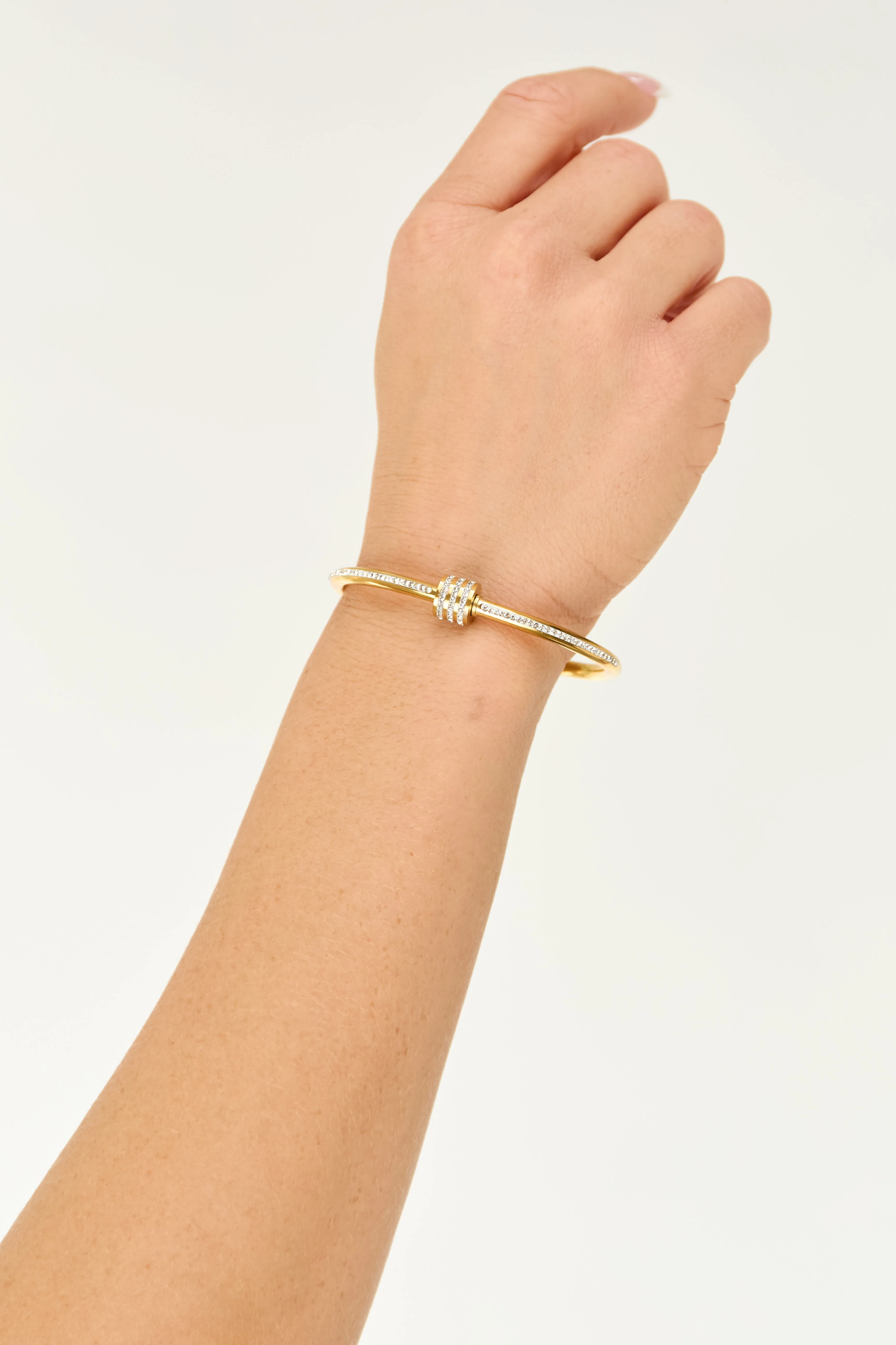 Gold Rhinestone Studded Knot Bracelet sold by Lime Lush product image thumbnail 2