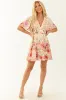 Flying Tomato Cream Floral Print V Neck Mini Dress sold by Lime Lush