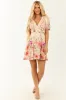 Flying Tomato Cream Floral Print V Neck Mini Dress sold by Lime Lush