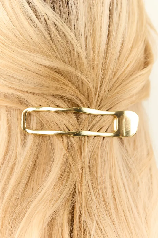 Gold Asymmetrical Hair Clip sold by Lime Lush