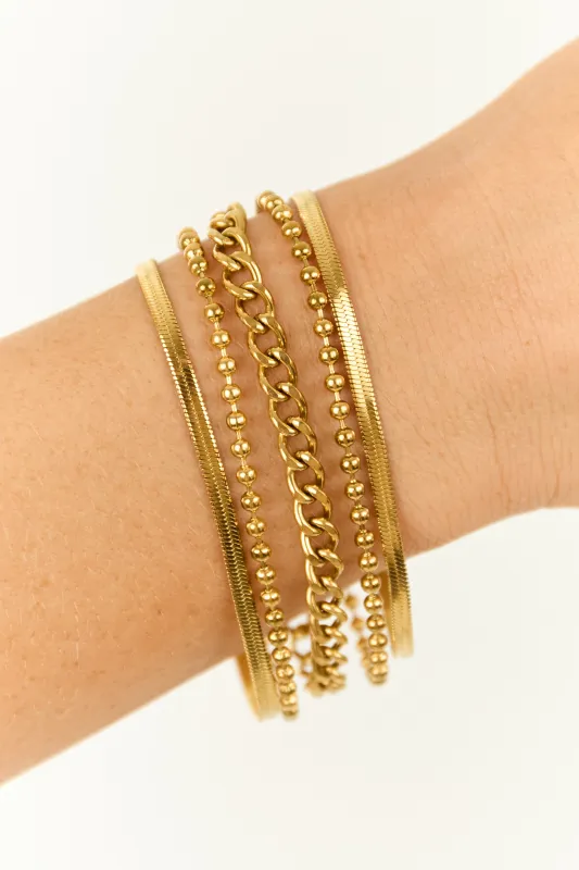 Gold Multi Style Layered Chain Bracelet sold by Lime Lush