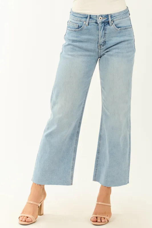 Mica Denim Medium Cropped Stretchy Wide Leg Jeans sold by Lime Lush