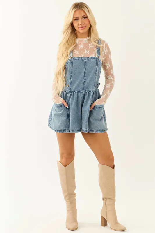 Medium Mineral Wash Overalls Style Romper sold by Lime Lush