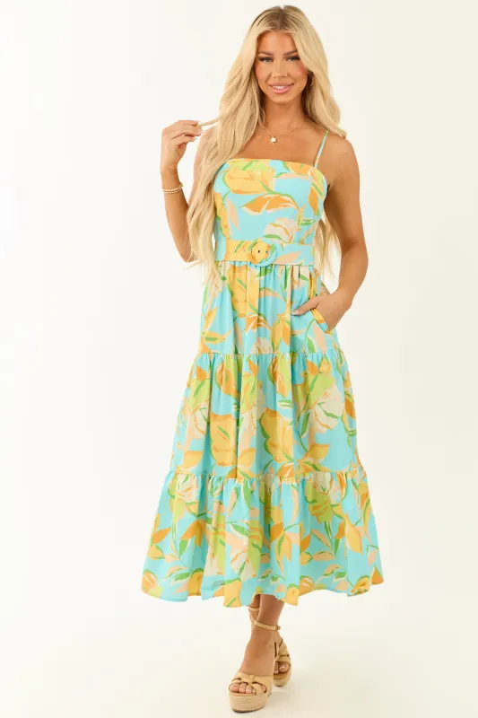 Flying Tomato Azure Floral Print Tiered Maxi Dress sold by Lime Lush