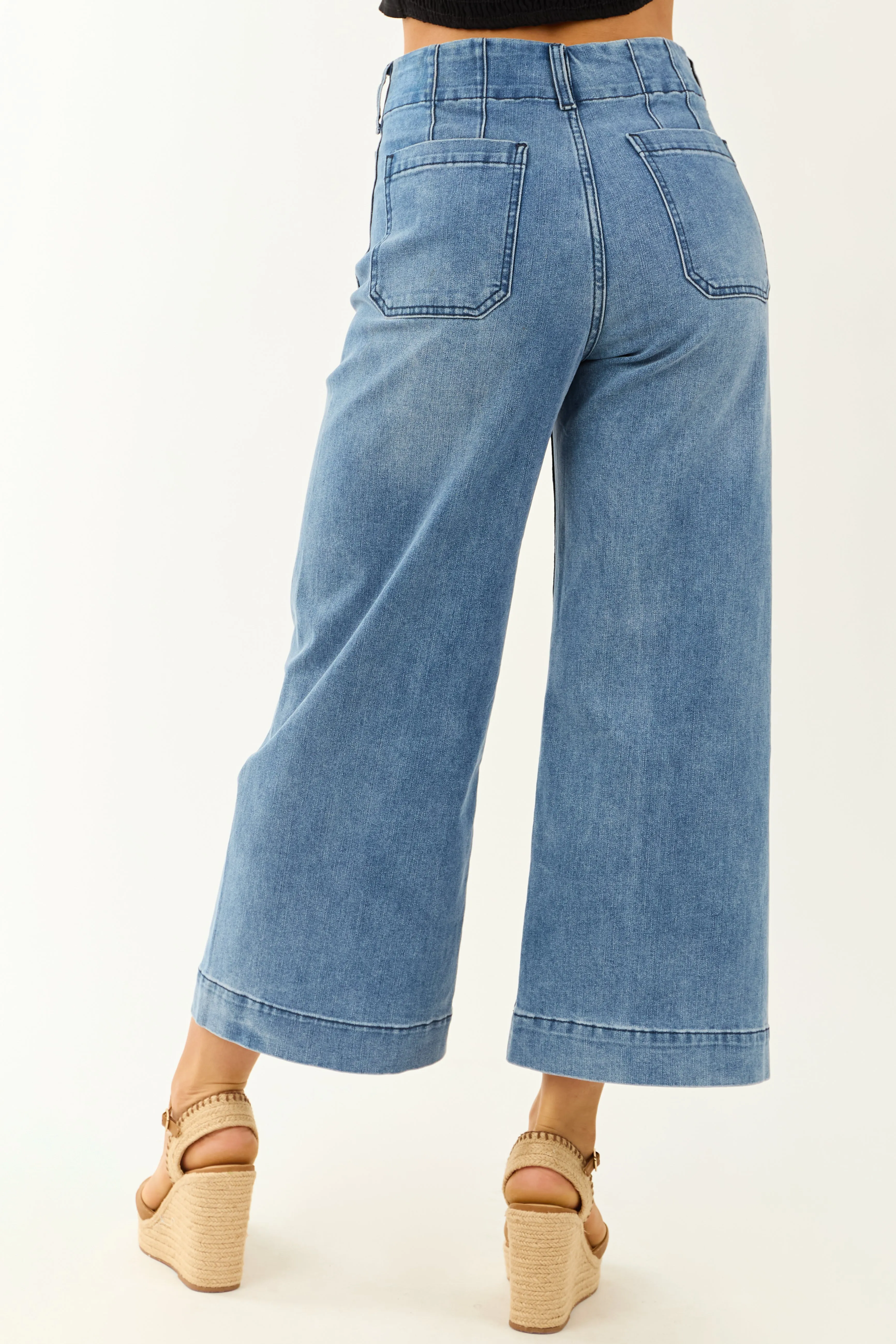 Medium Wash High Rise Ankle Length Straight Leg Jeans sold by Lime Lush product image thumbnail 4