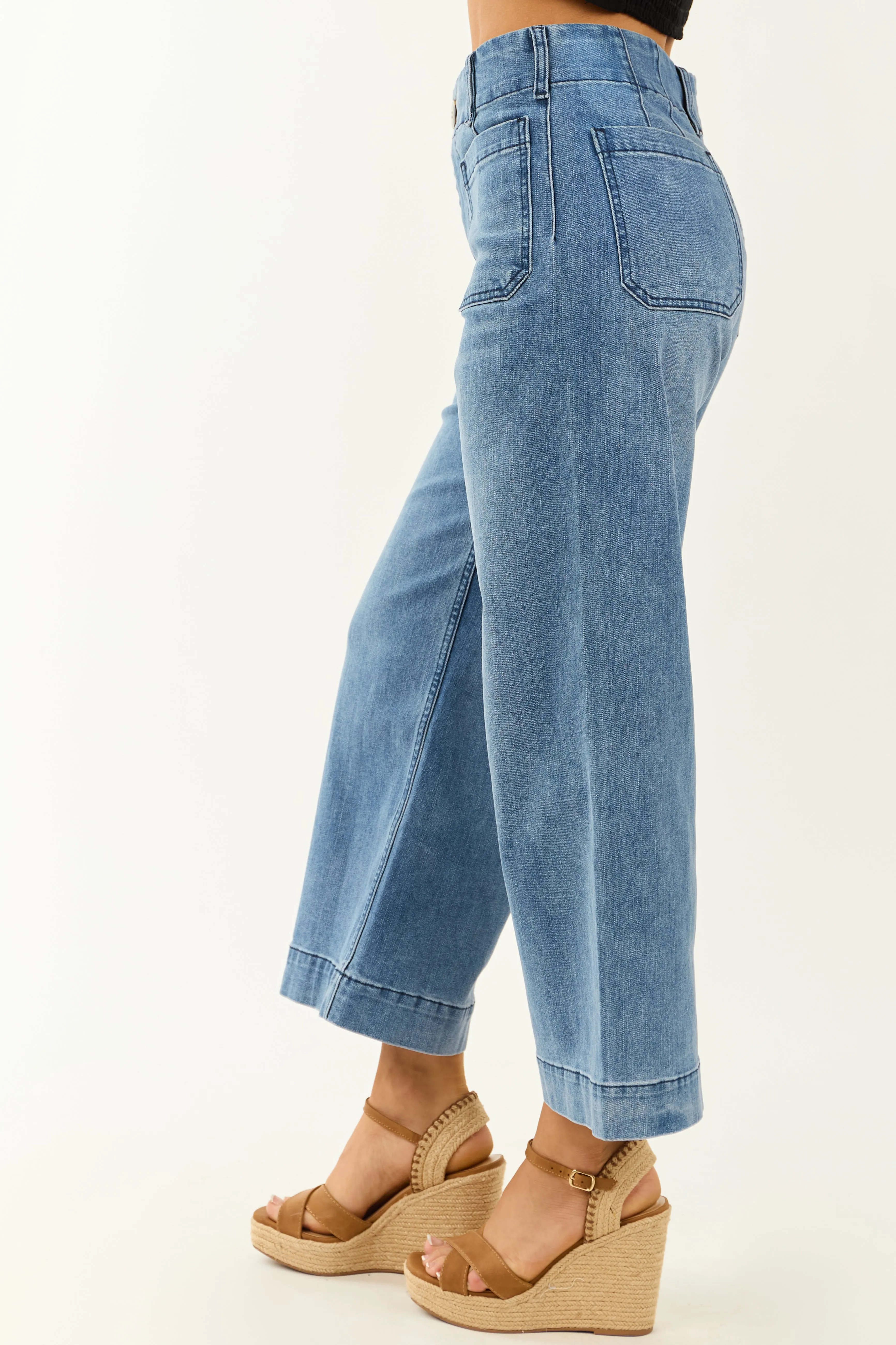 Medium Wash High Rise Ankle Length Straight Leg Jeans sold by Lime Lush product image thumbnail 3