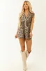 She+Sky Vanilla Leopard Print Cap Sleeve Romper sold by Lime Lush