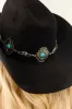 Black Faux Suede Cowboy Hat with Silver Concho Band sold by Lime Lush