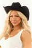 Black Faux Suede Cowboy Hat with Silver Concho Band sold by Lime Lush