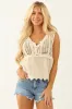 Cream Crochet Lace Scalloped Hem Tank Top sold by Lime Lush