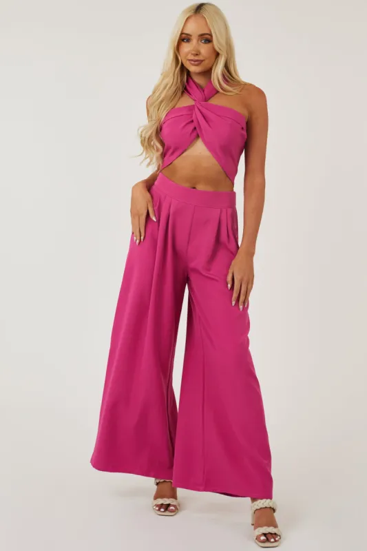 Hibiscus Wrap Around Top and Pants Set sold by Lime Lush