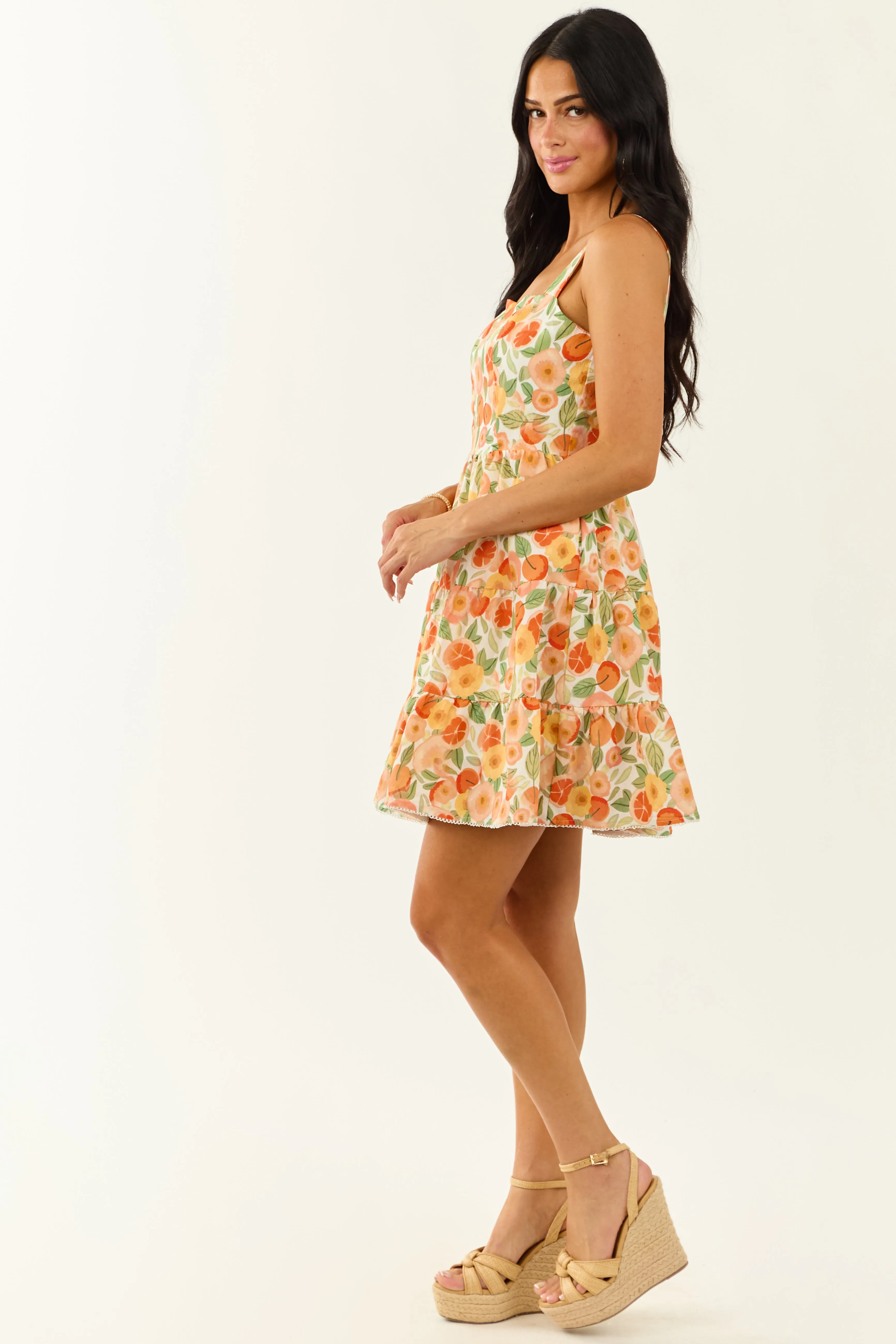 Lovelo Off White Fruity Floral Print Mini Dress sold by Lime Lush product image thumbnail 5
